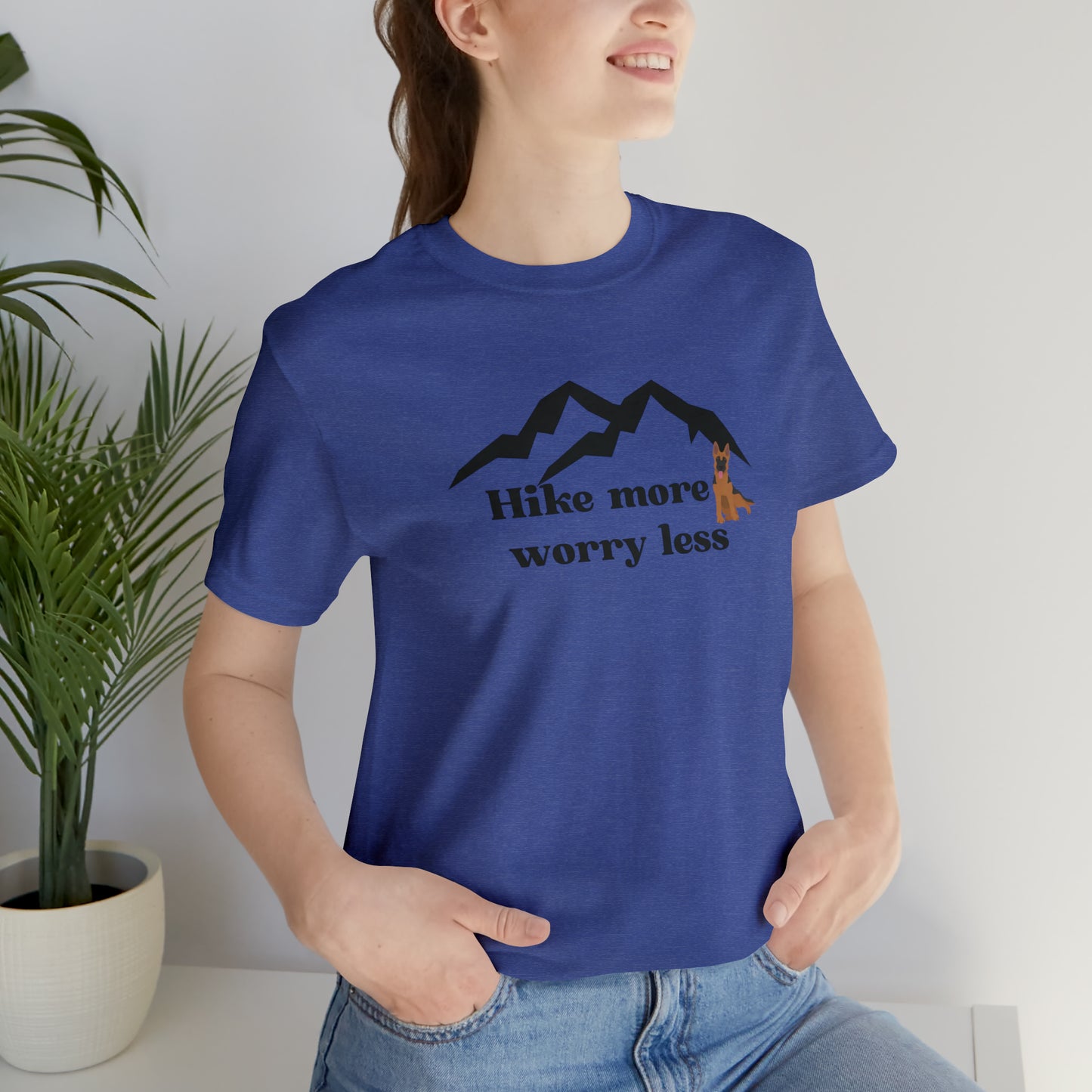women's hiking with dog shirt