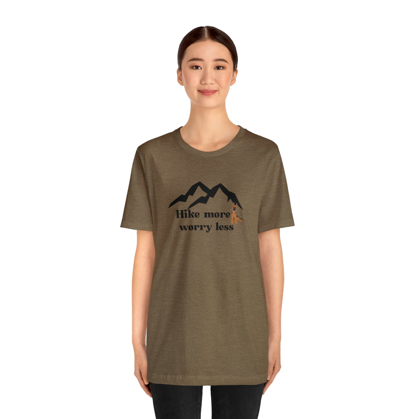 women's hiking with dog shirt