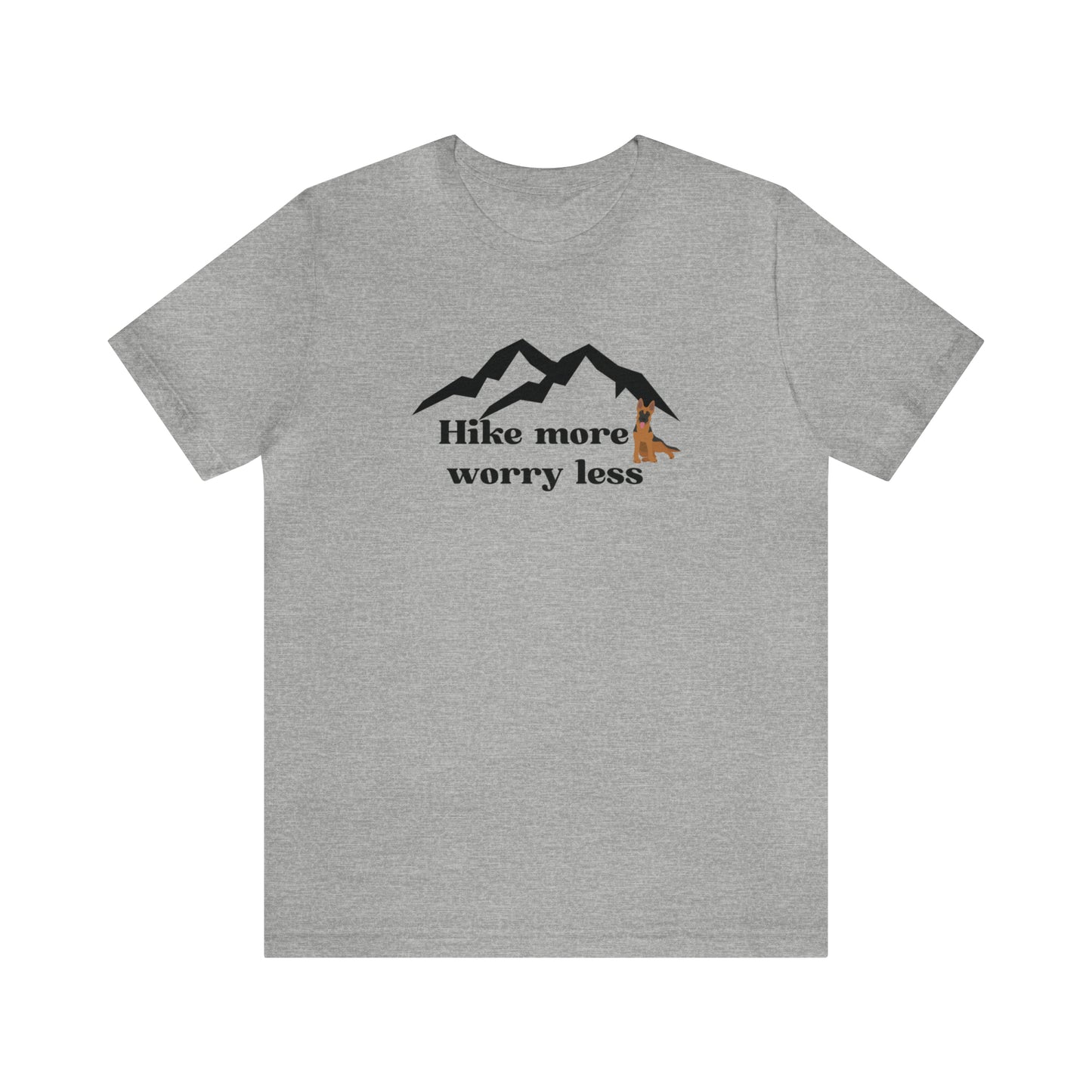 men's hiking with dog shirt grey motivational