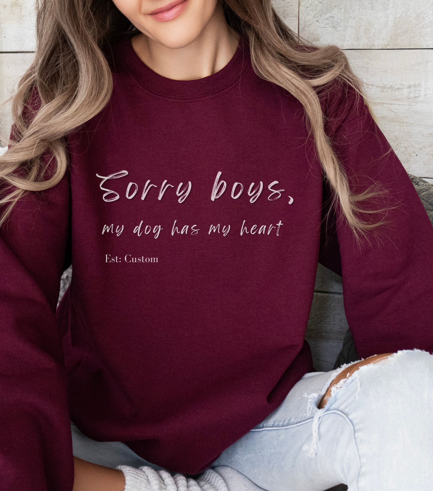 Custom date dog mama cute oversized sweater custom gift for Doxie dog parent 