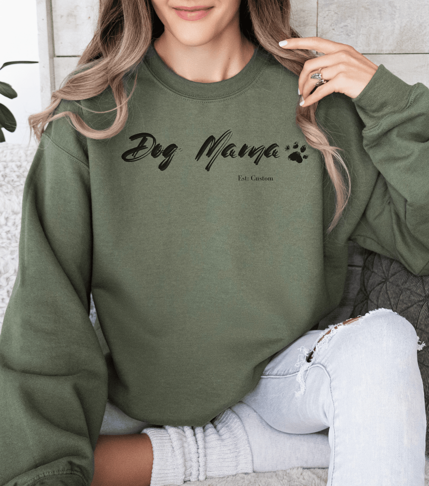 personalized dog mom sweatshirt for new dog owner