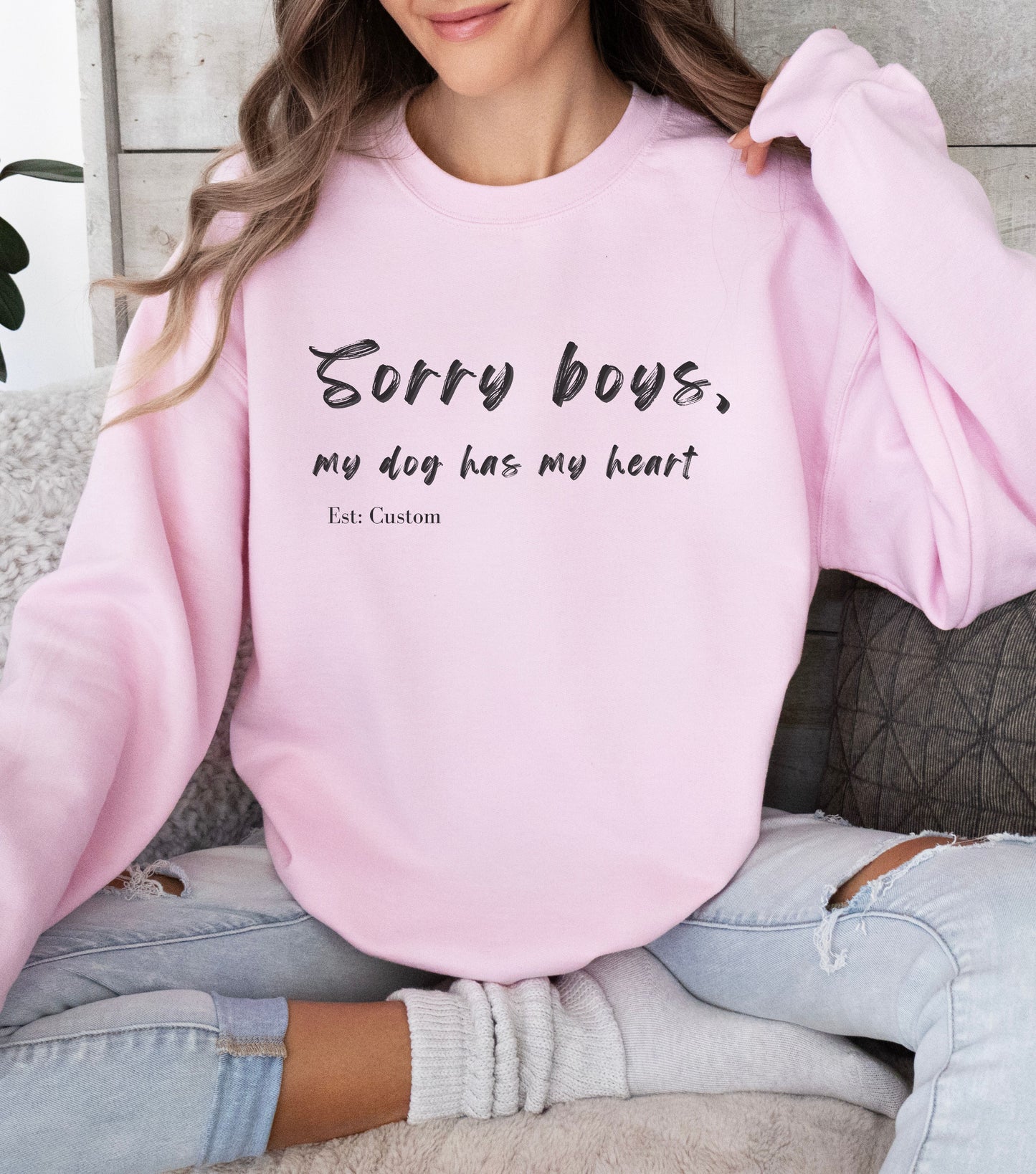 Custom date dog mama cute oversized sweatshirt custom gift for Doxie dog parent 
