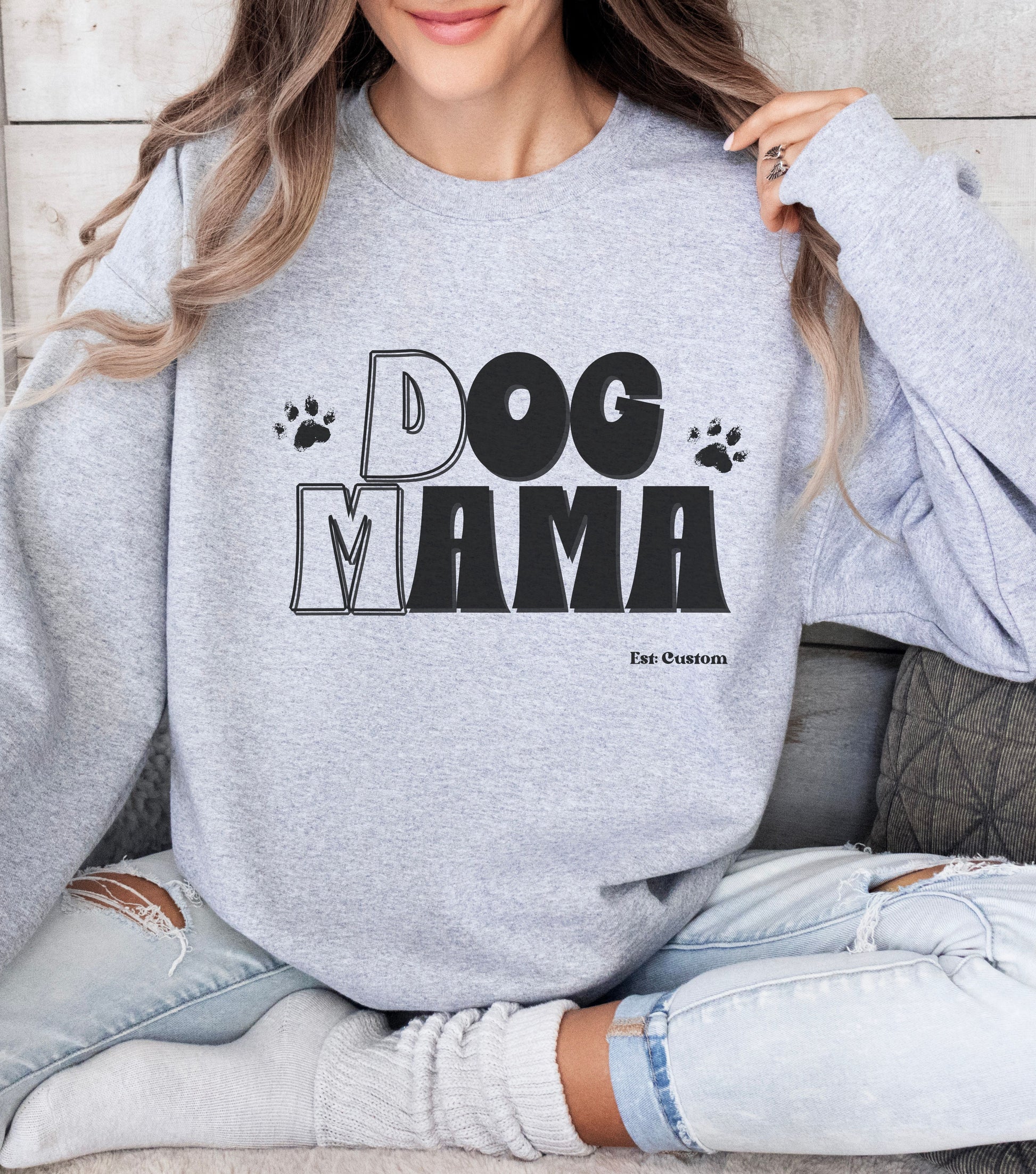 personalized retro dog mom sweatshirt