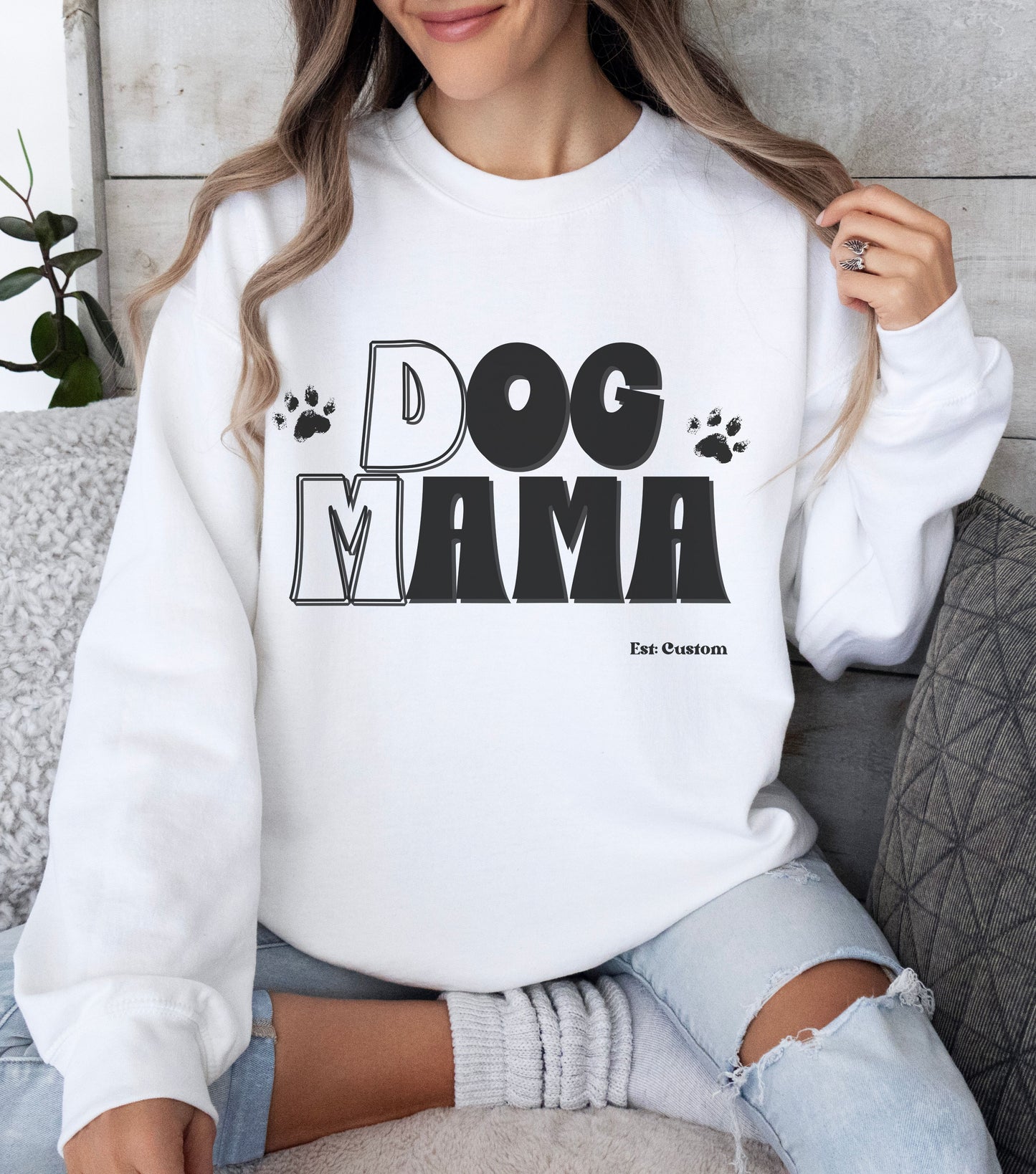 Personalized Dog Mama Sweatshirt unique Gift for Fur Moms